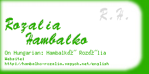 rozalia hambalko business card